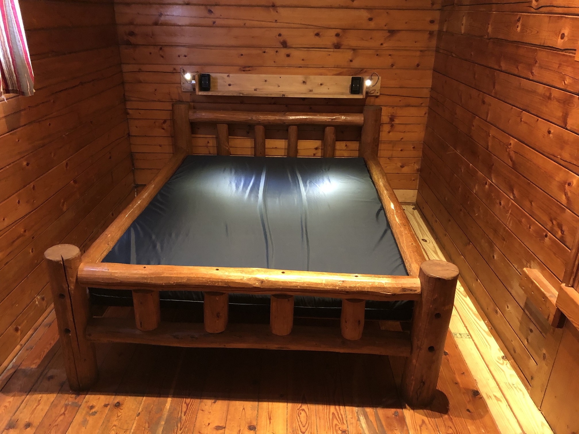 The 2 room cabins have a separate master bedroom.