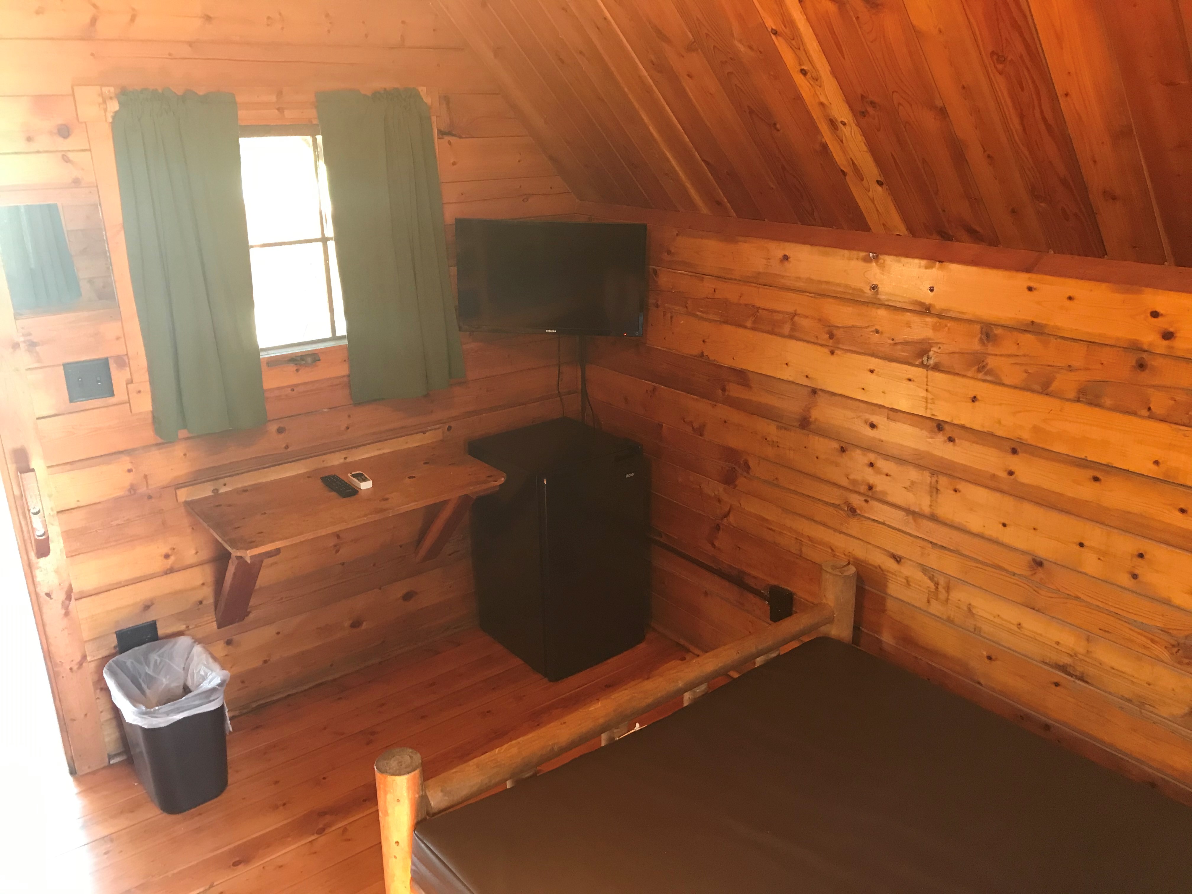 inside upgraded camping cabin