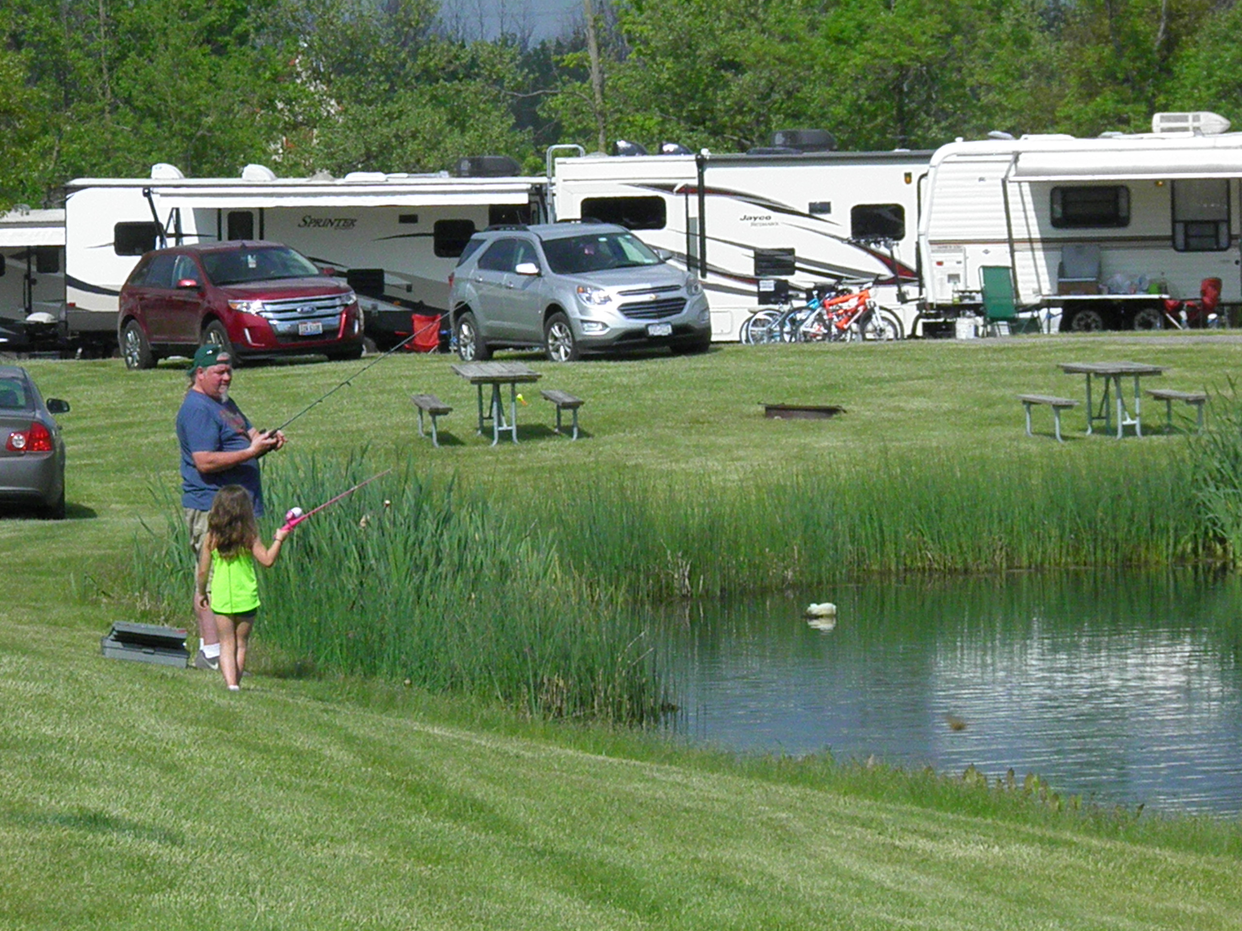 Fishing in the back pond