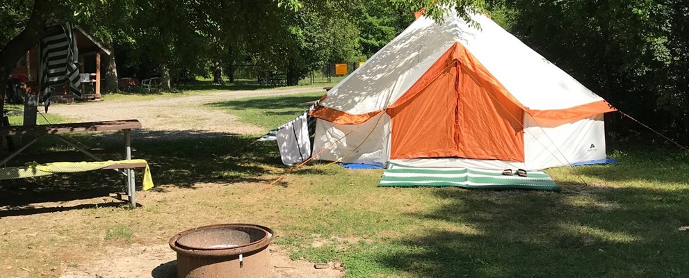 tent with electric and water