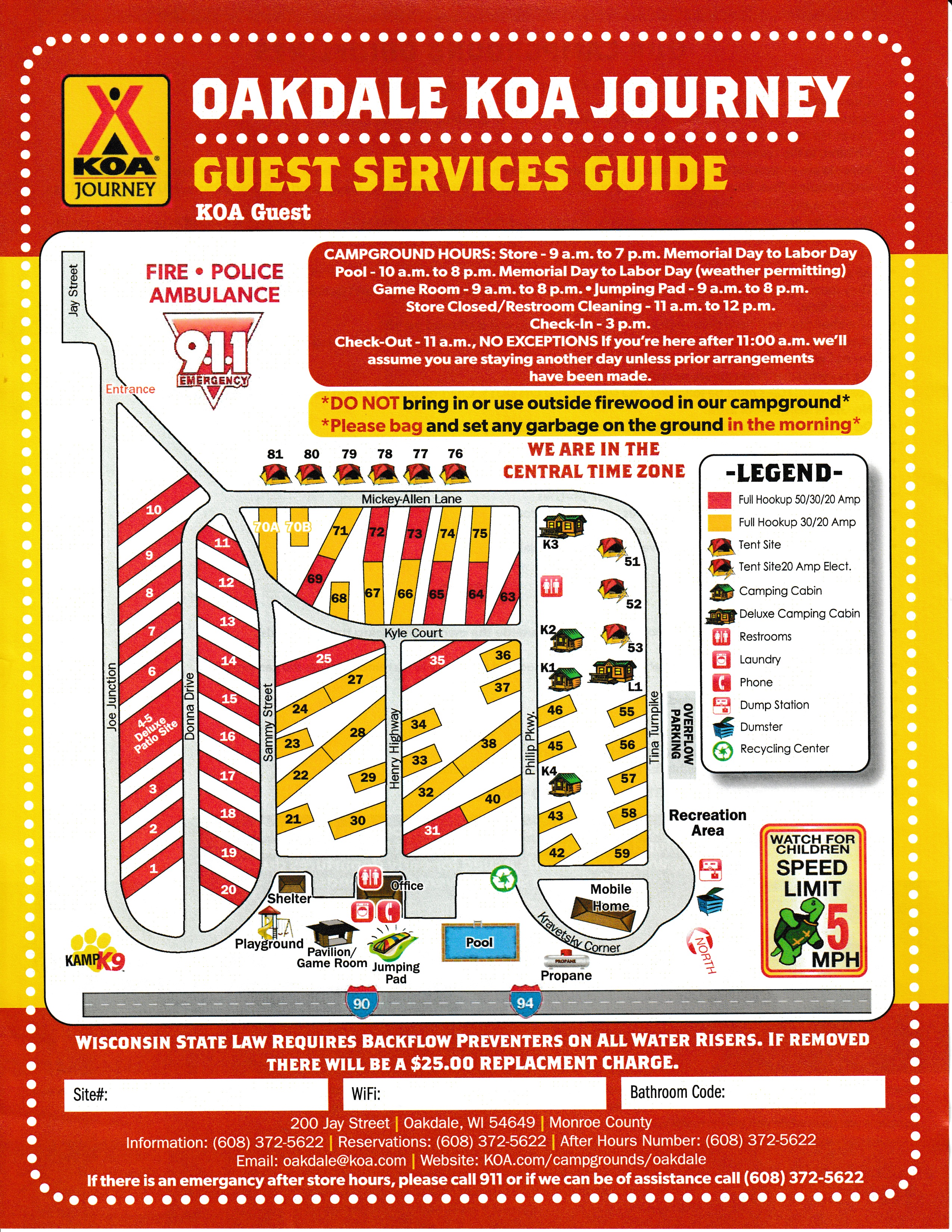Campground Site Map