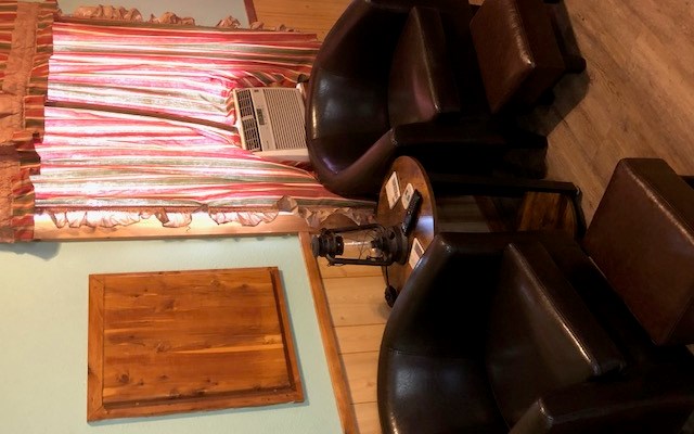 Cozy seating in our couple cabin.