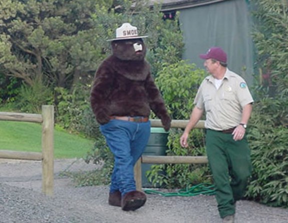 Smokey stopped by to teach camp fire safety