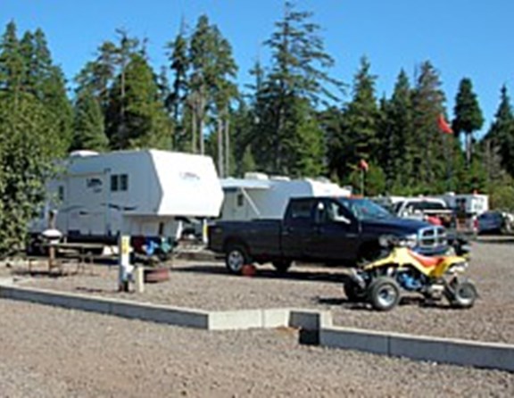 These sites are curbed and minature versions of the big boy sites with picnic table lights.