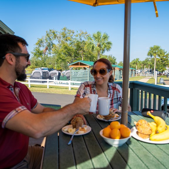 Enjoy breakfast on the Patio