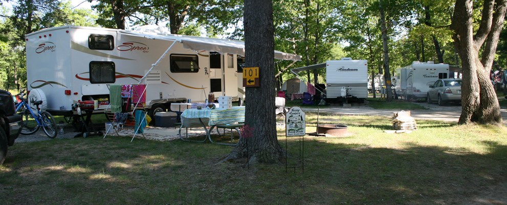Full Hookup Sites Near Restrooms, Play Ground, Rec Center and Dog Park