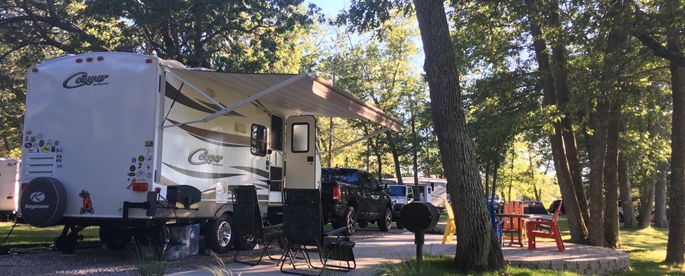 Back in Full Hookup Deluxe Patio Site