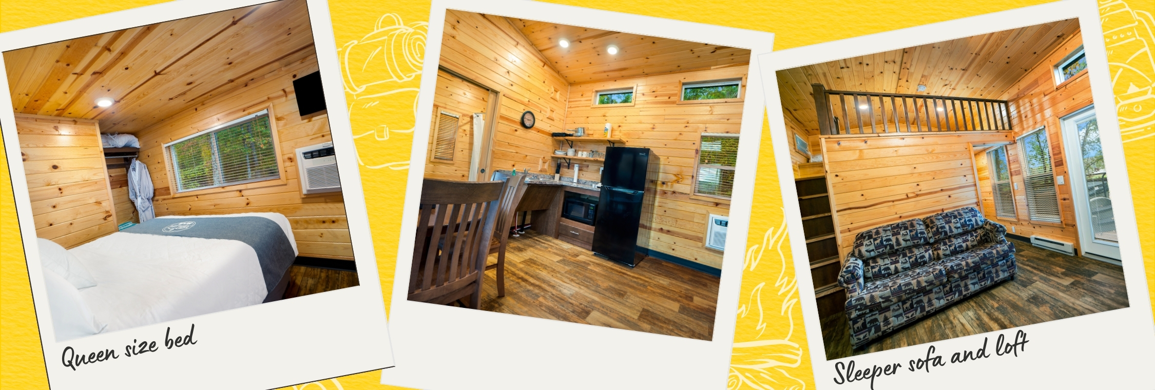 Inside the loft cabin