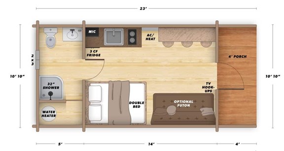 DLX Pod Cabin Floor Plan