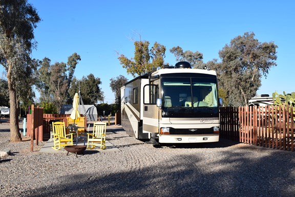 KOA Patio® site with Paw Pen 50-amp