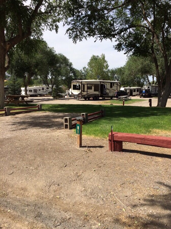Center Row tents sites with nice green grass, fire pits, and trees. close to the restrooms, and store