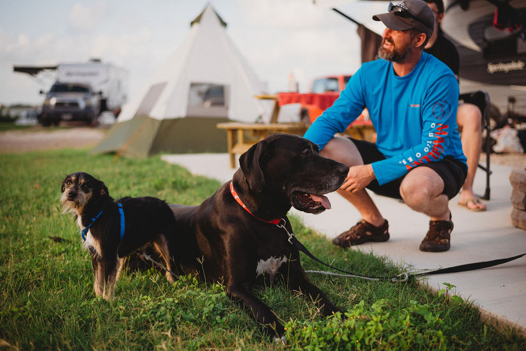 Our guests enjoy the Pull Thru Patio Site, even their pups loved it!