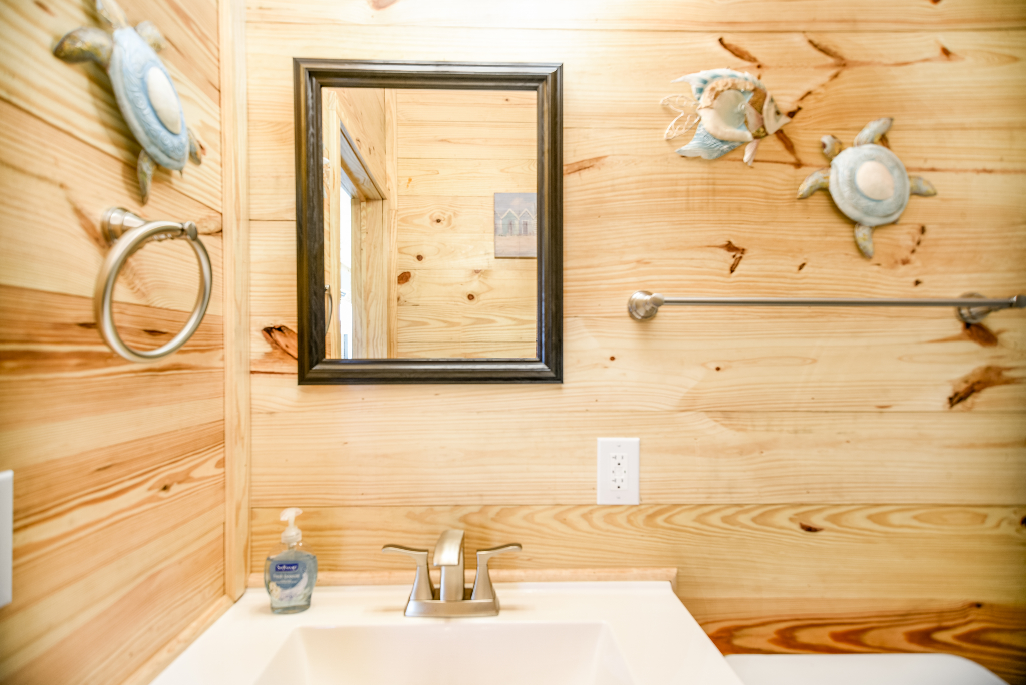 Our one bedroom cabin offers a full restroom