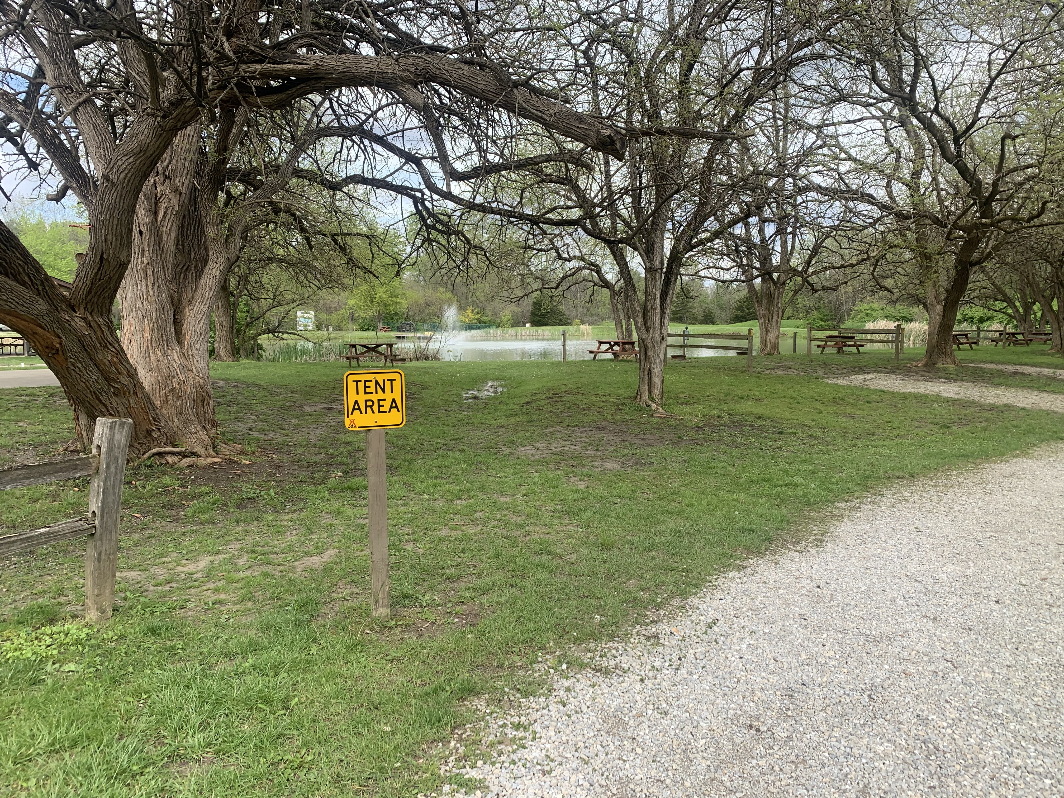 Pond front tent sites