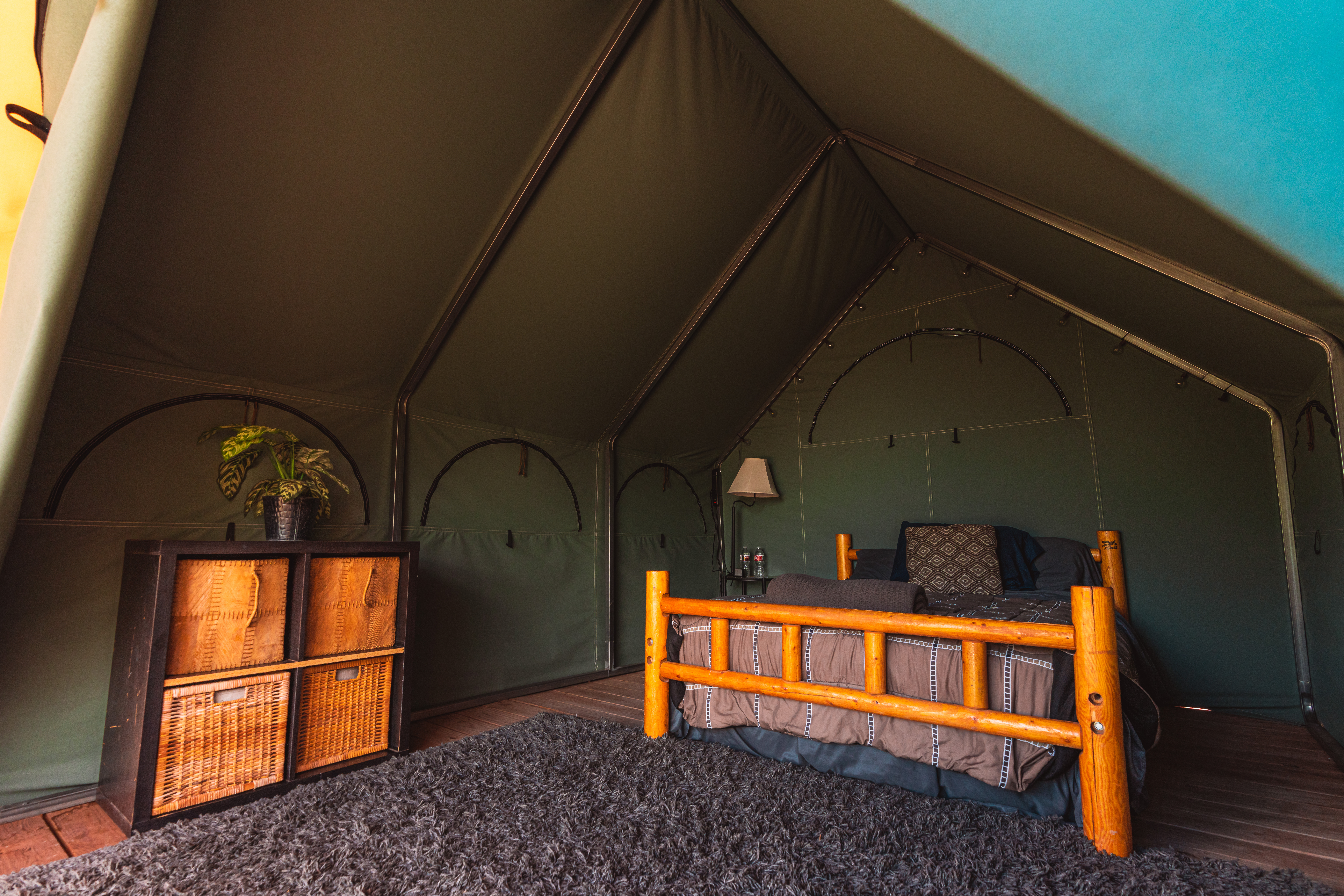 interior of a glamping site