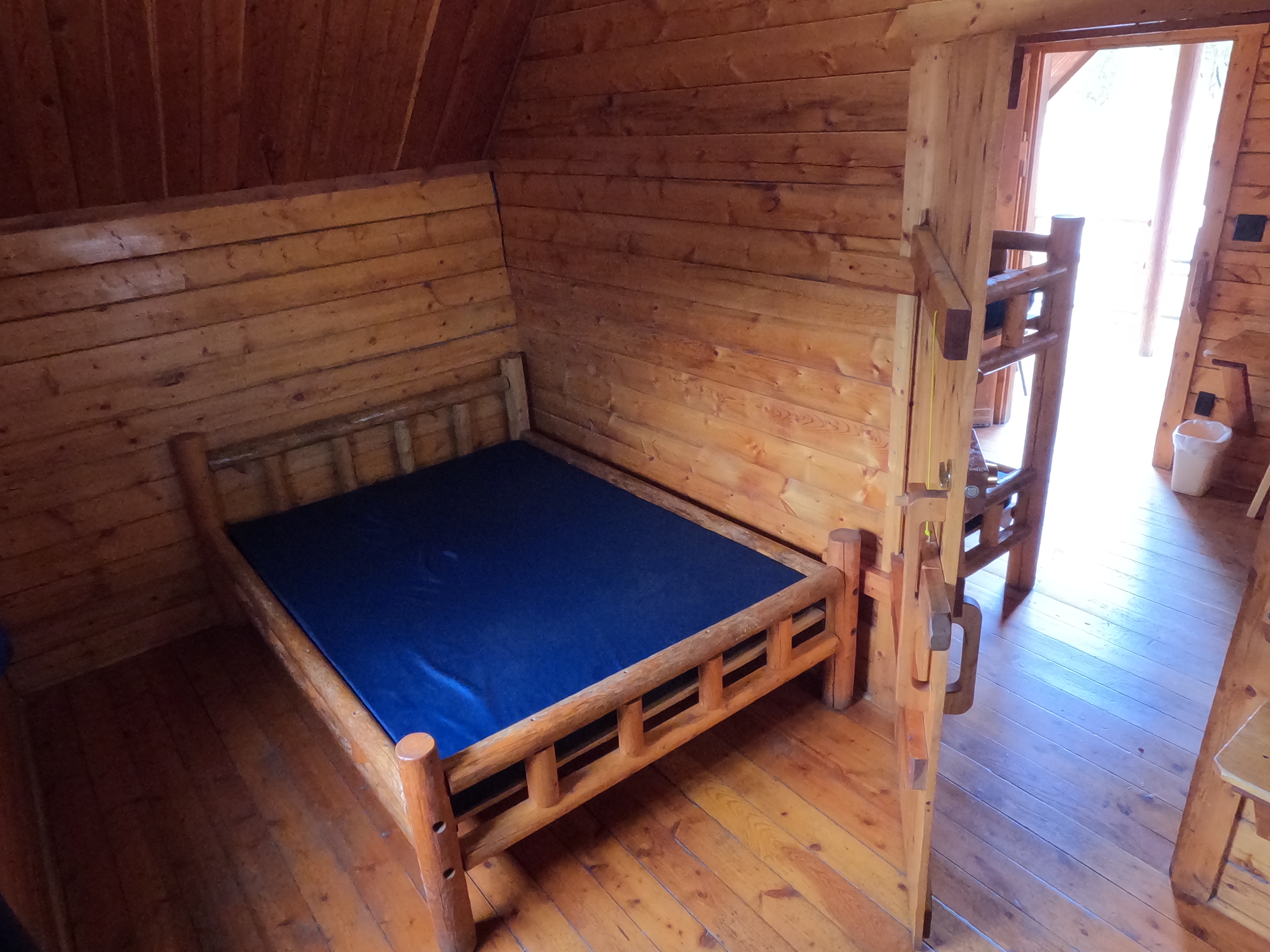master bedroom of a cabin