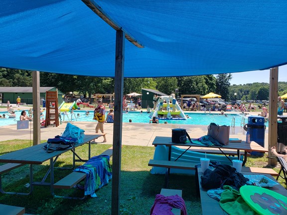 Solar Heat Covered Olympic Size Swimming Pool and Splash Pad