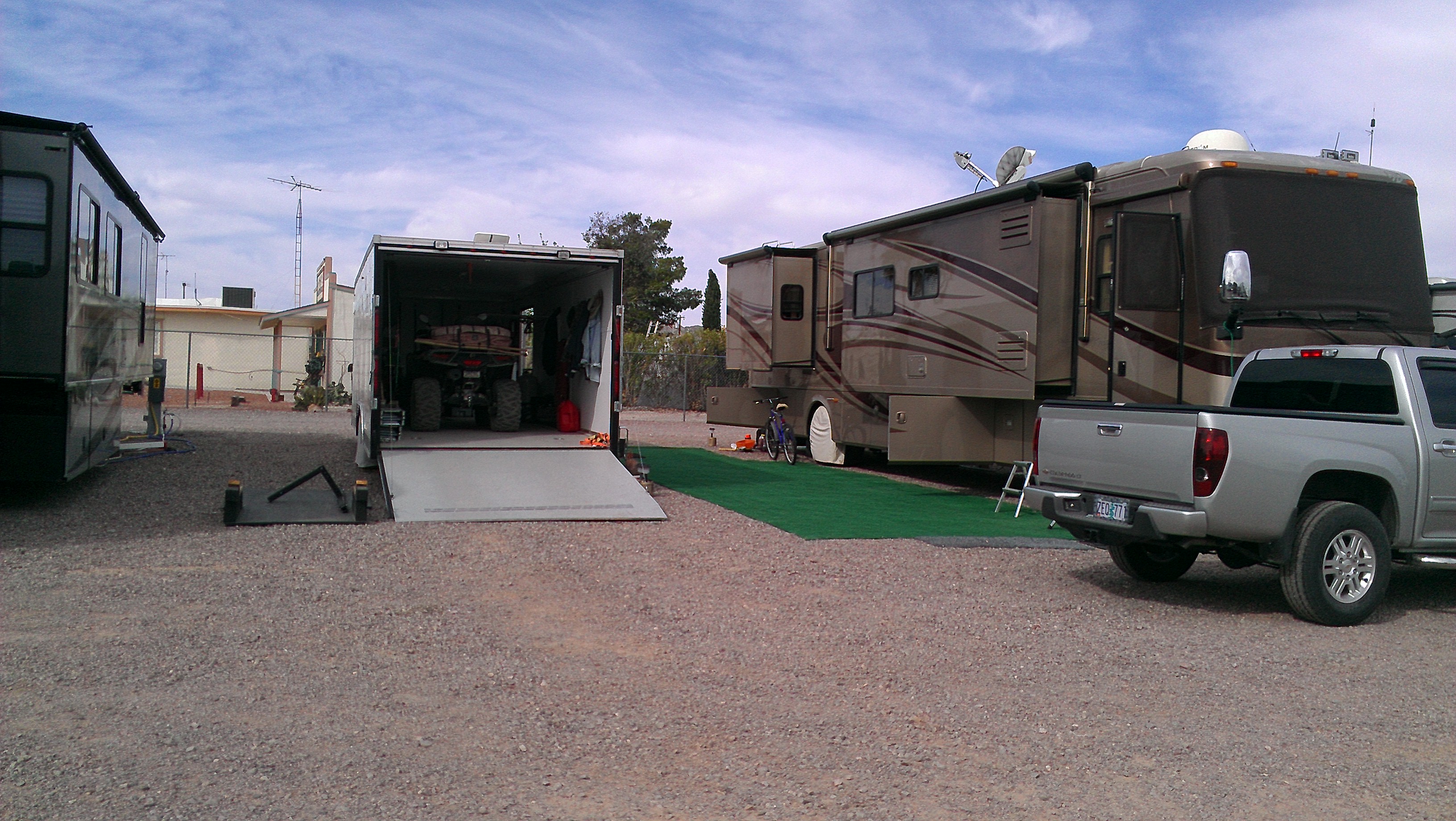 Plenty of space for large trailers, ATVs and other vehicles.