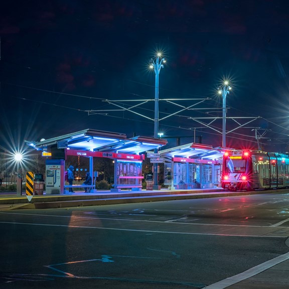 Campground Light Rail Transit Stop to Downtown
