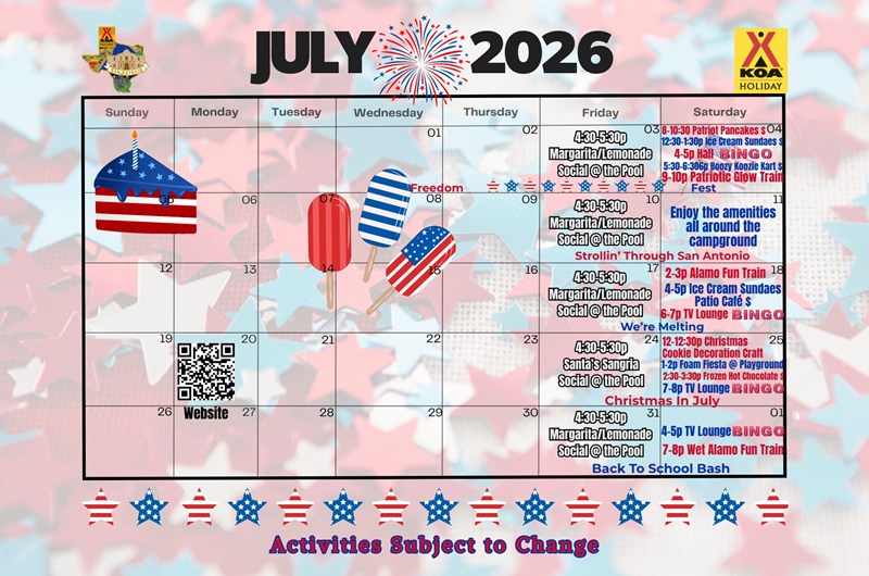 July Activities at San Antonio / Alamo KOA Holiday Photo