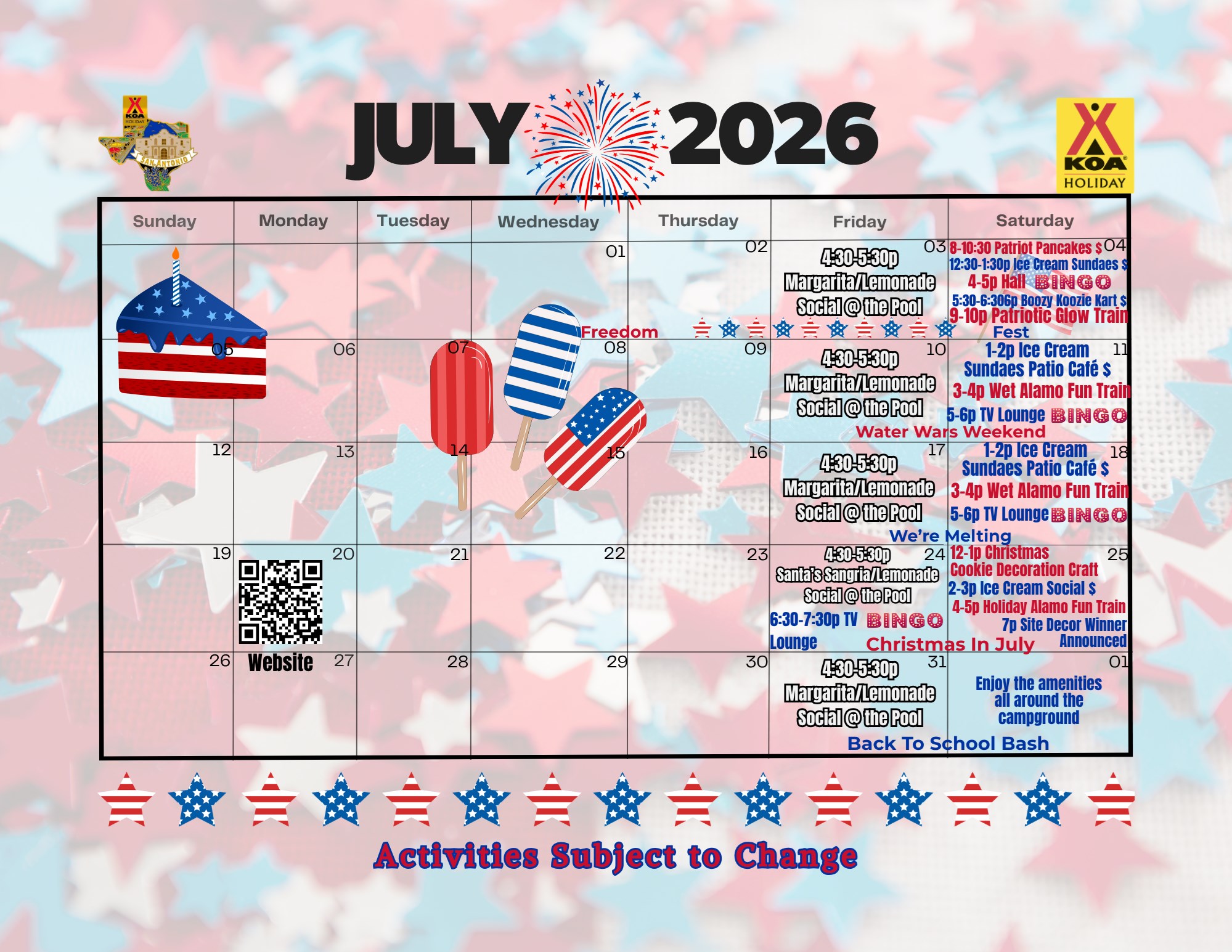 July Activities at San Antonio / Alamo KOA Holiday Photo