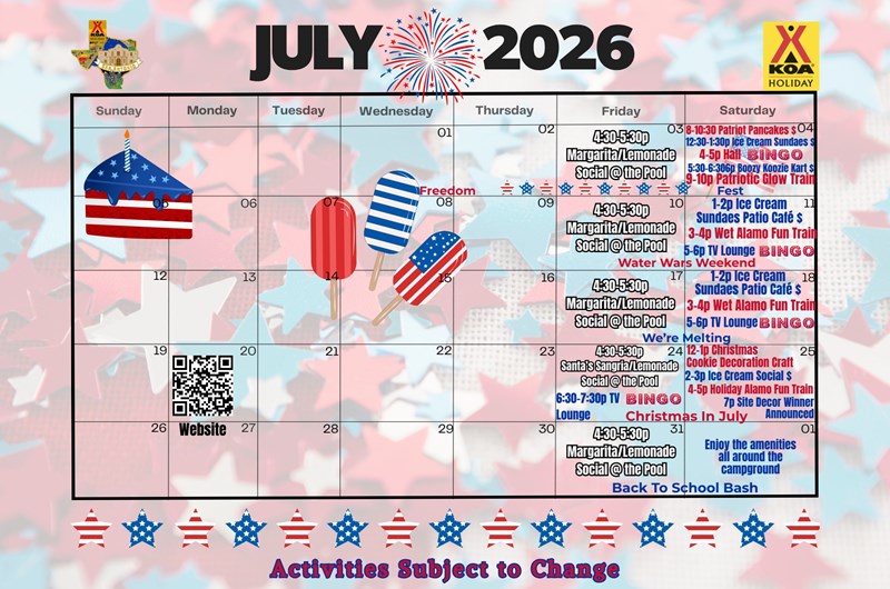July Activities at San Antonio / Alamo KOA Holiday Photo