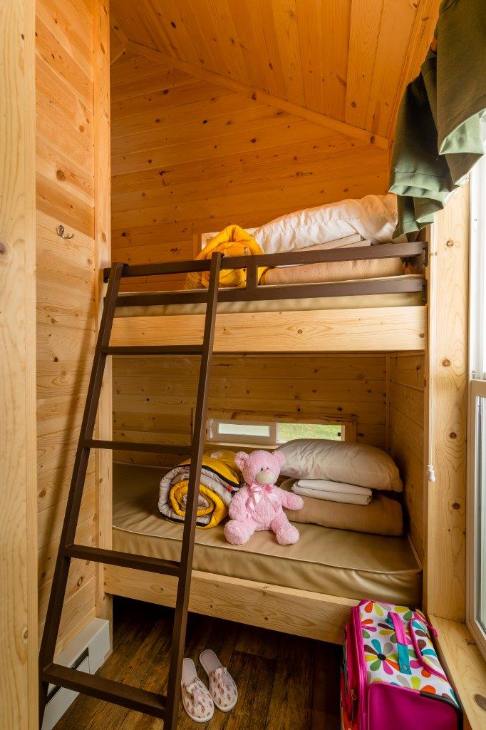 Inside the bunk room of our full size Wine Country Lodges.
