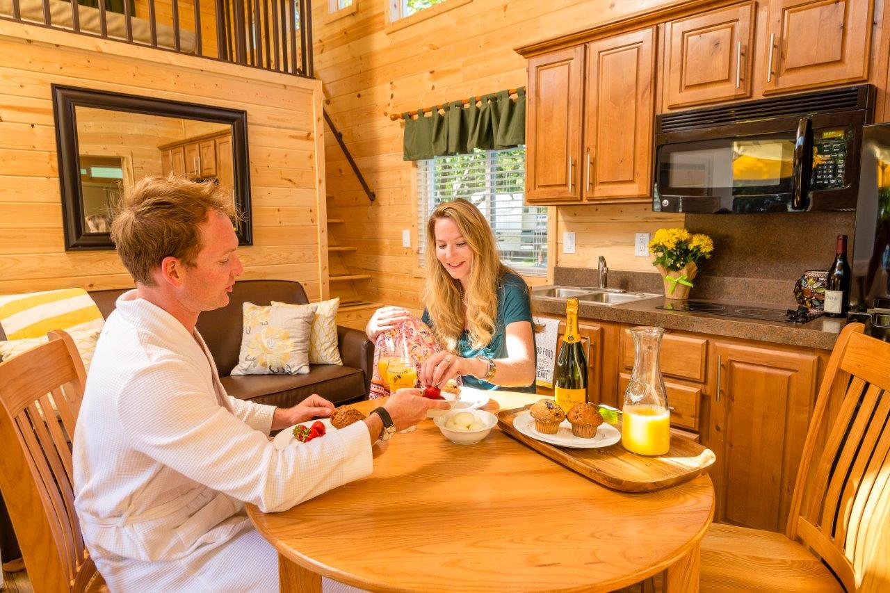 Inside our k1 Wine Country Lodge you have all the comforts of home with all the fun of camping