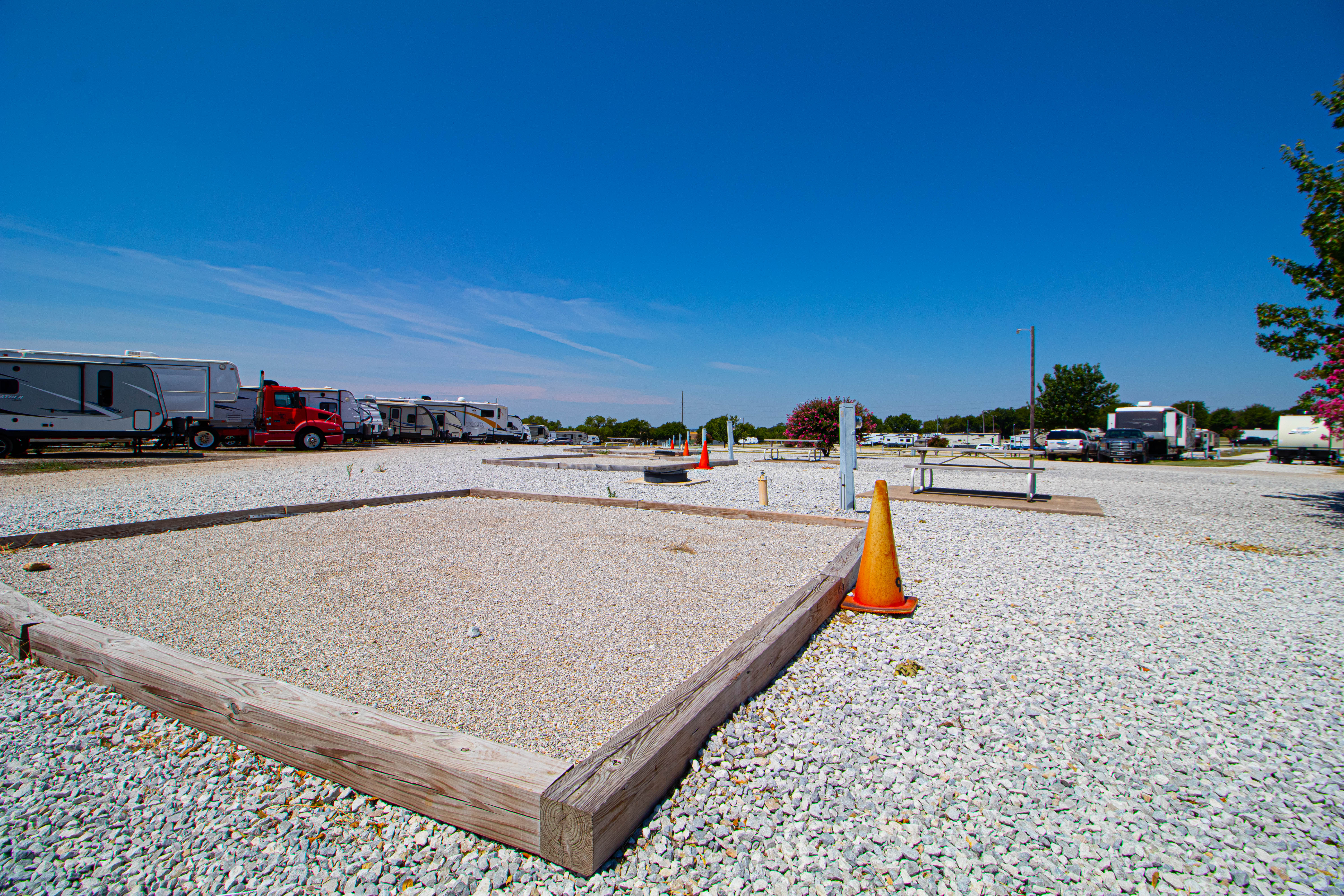 Tent site on pea gravel