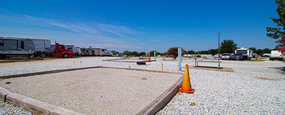 Tent site on pea gravel