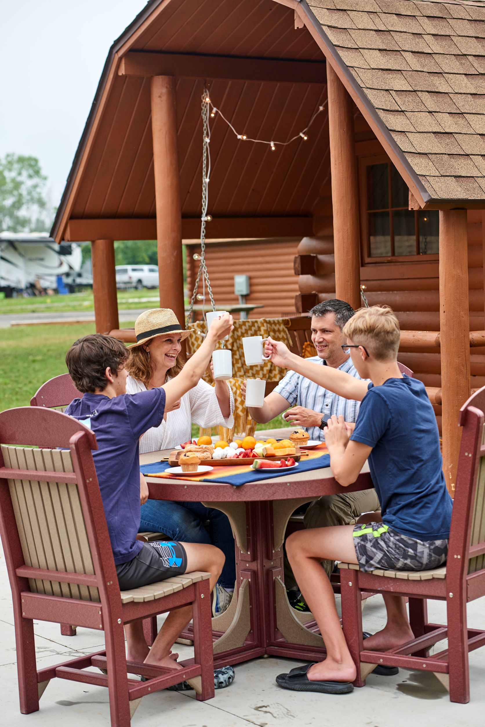 Camping Cabin Dine Outside