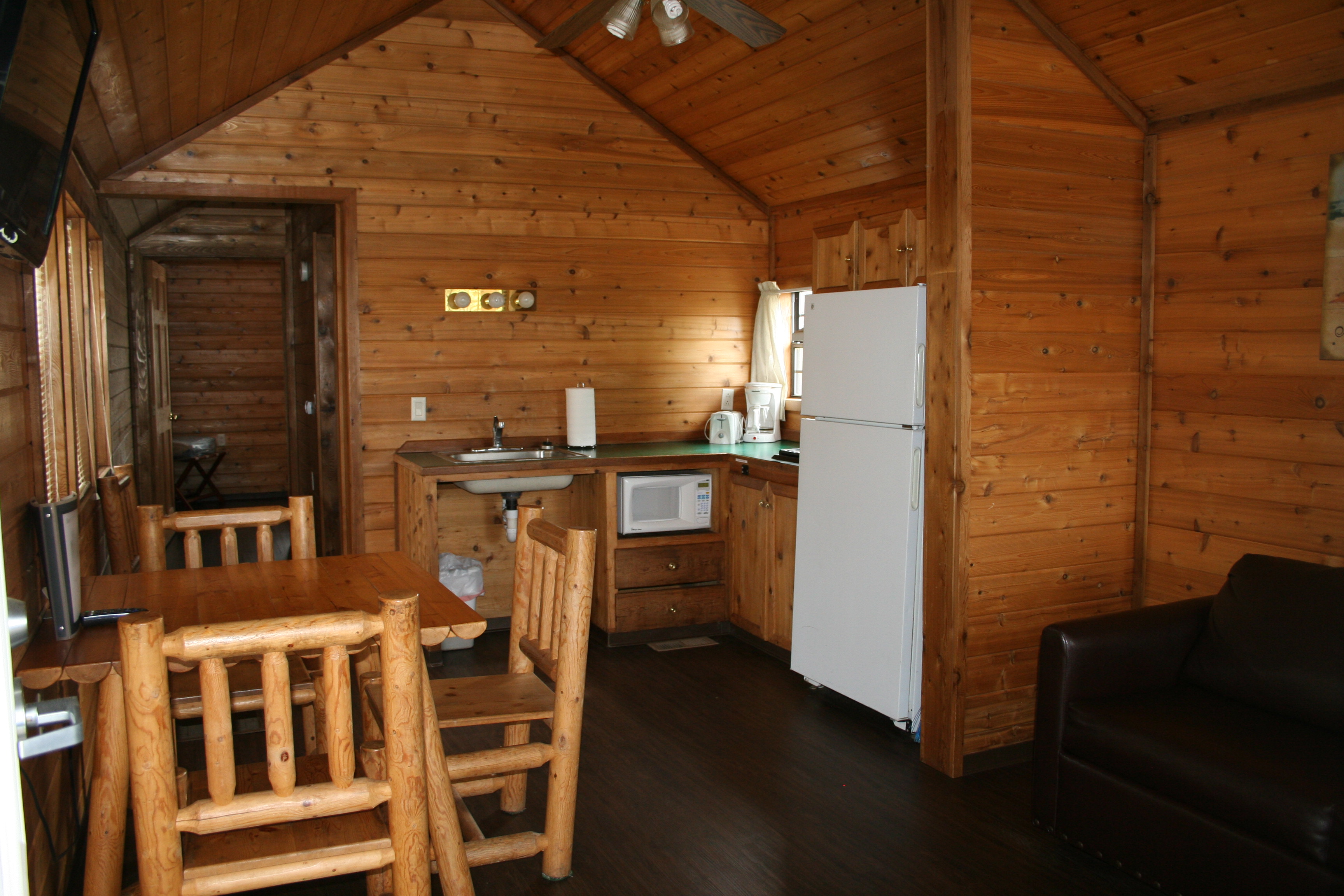 The kitchen is well appointed with what you'll need for your stay.