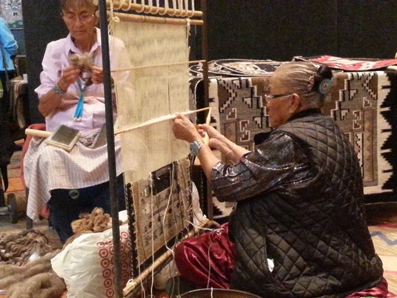 Weaver demonstrates her craft