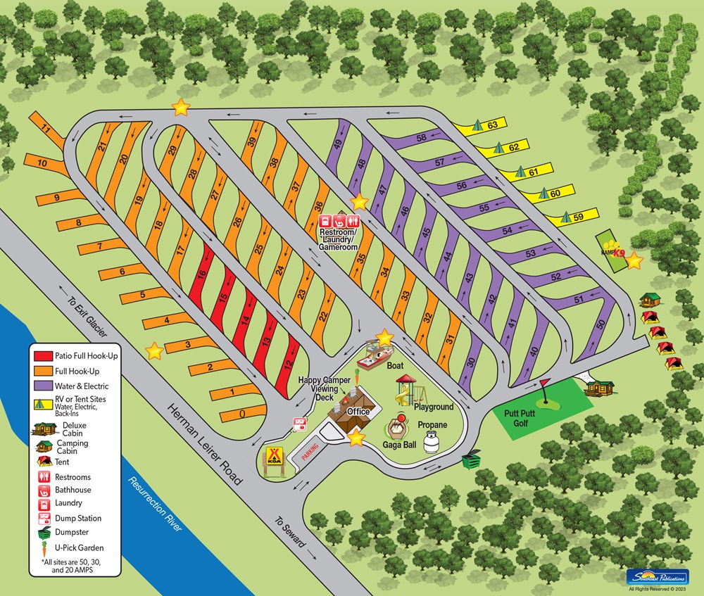 Seward KOA Campground Map