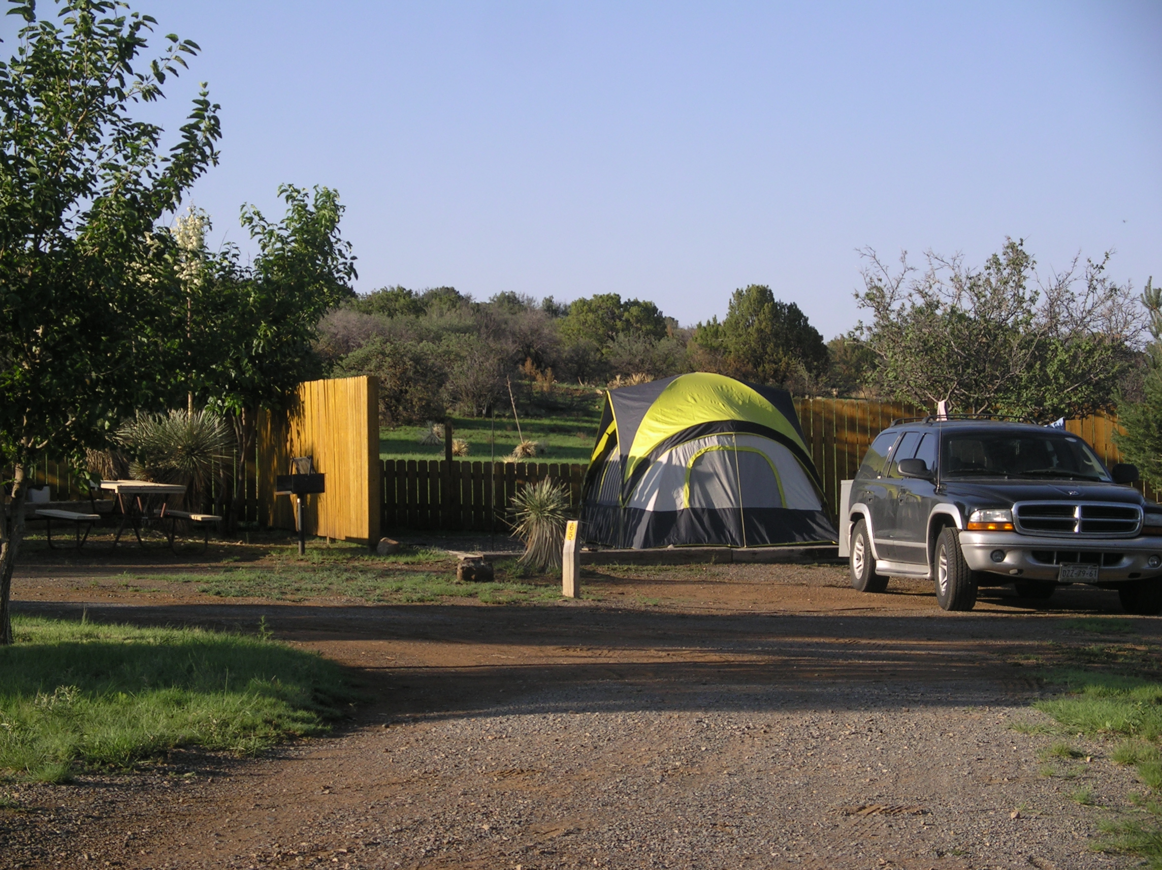 Deluxe Tent Site 65 with Privacy Fence & Fire Pit