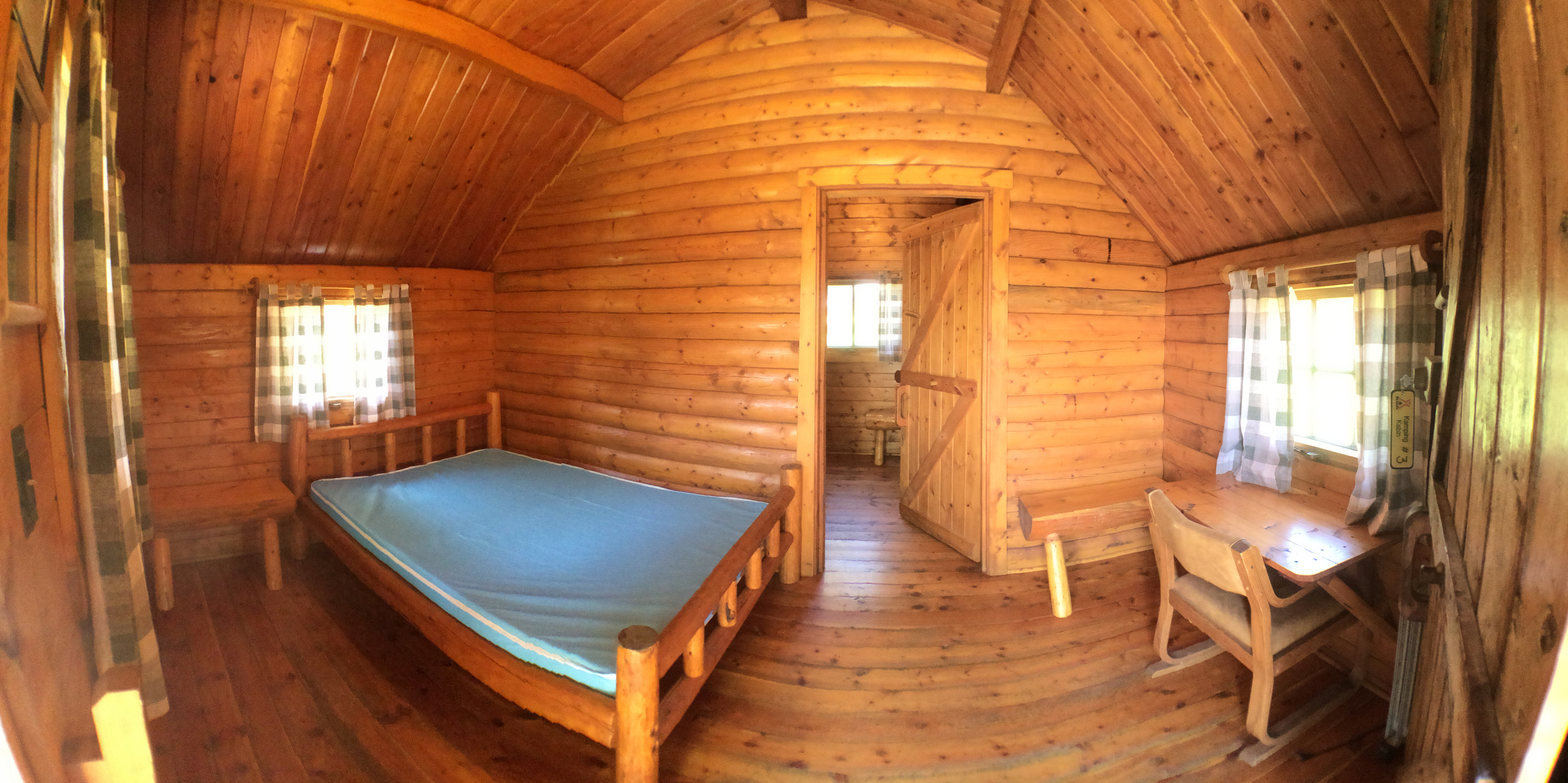 Front room of 2 room camping cabin