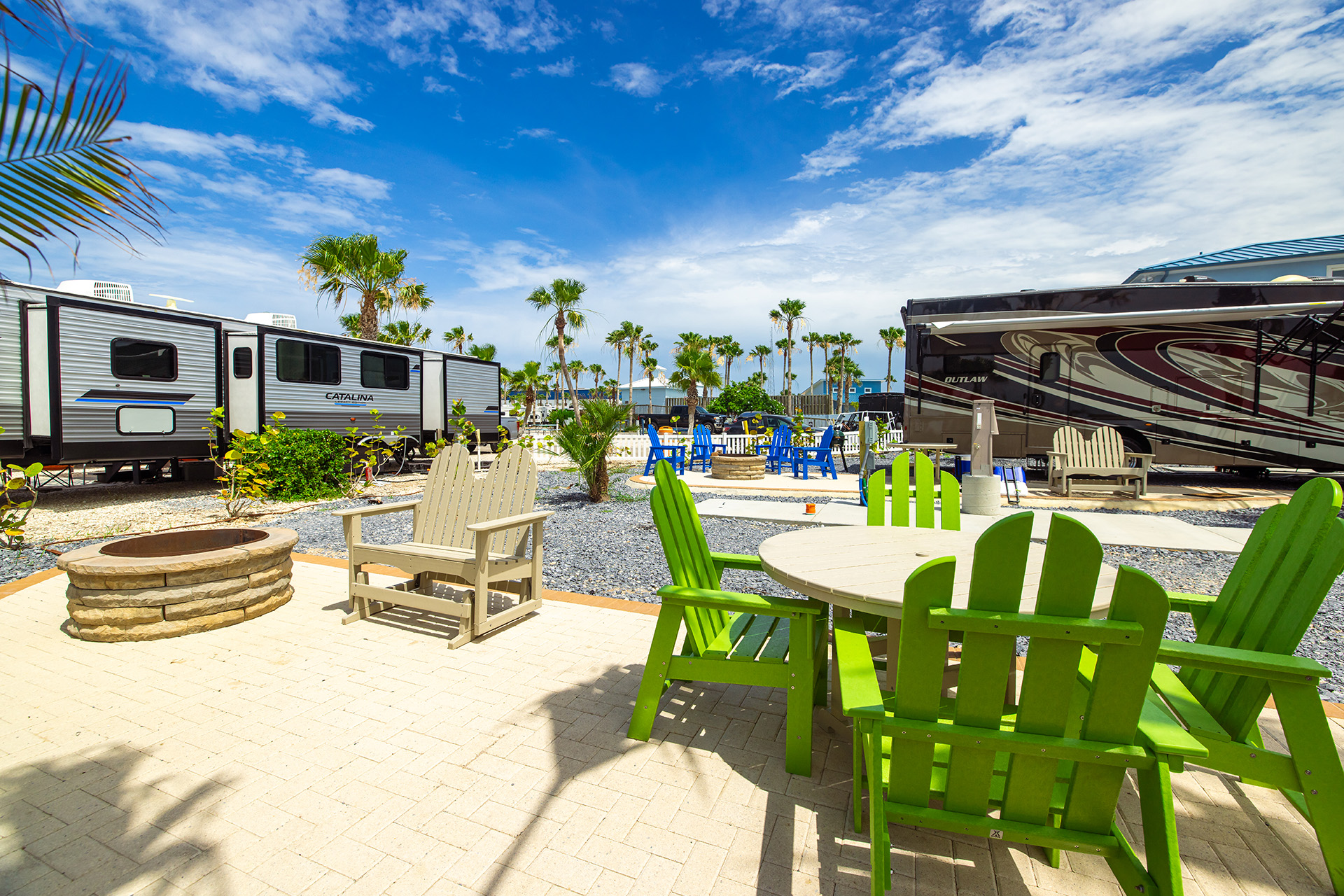 RV 301, Back-In 50/30 AMPS FHU KOA Patio®, Waterfront