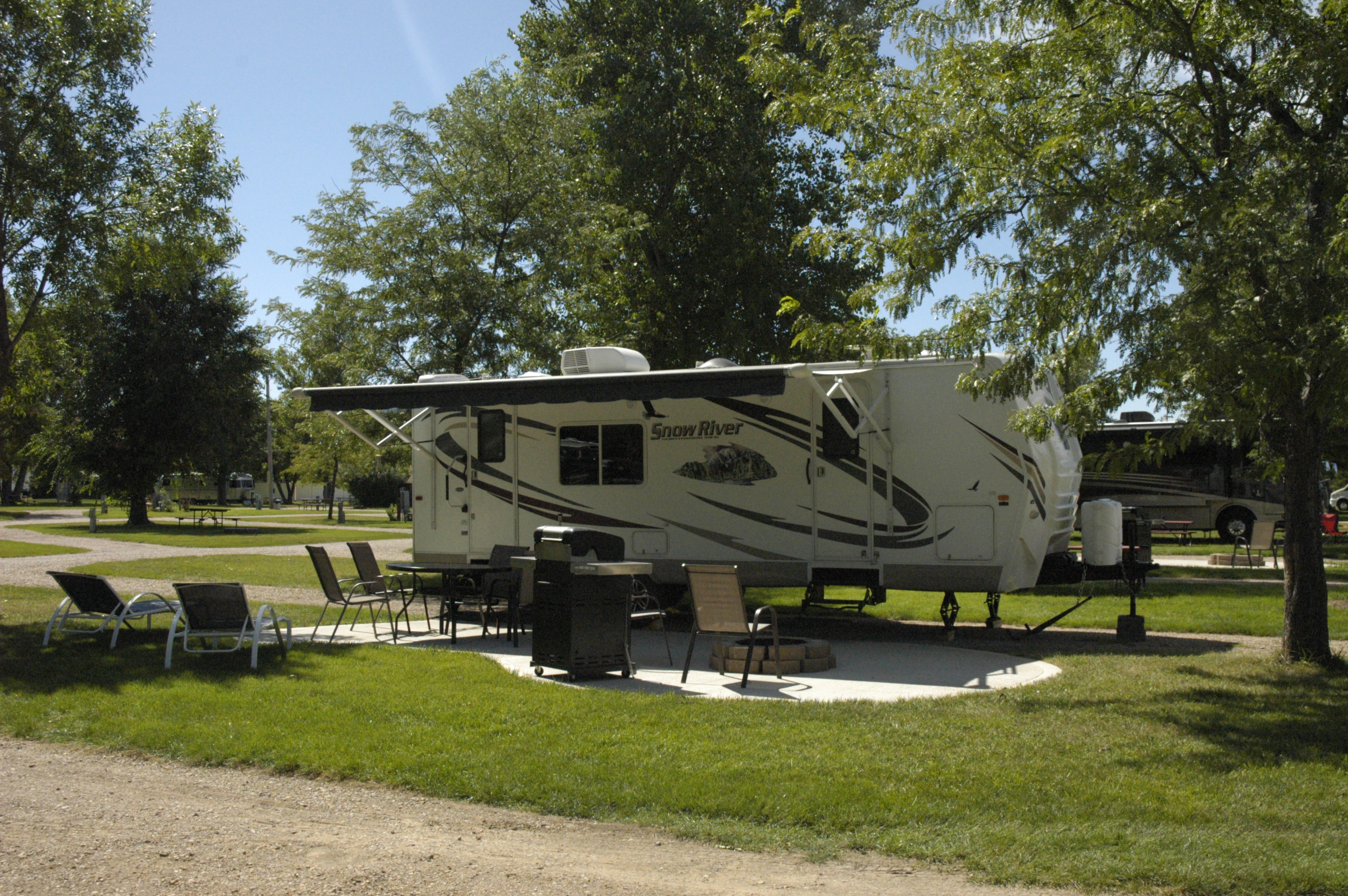 Enjoy one of our new patio sites, equipped for your camping pleasure!