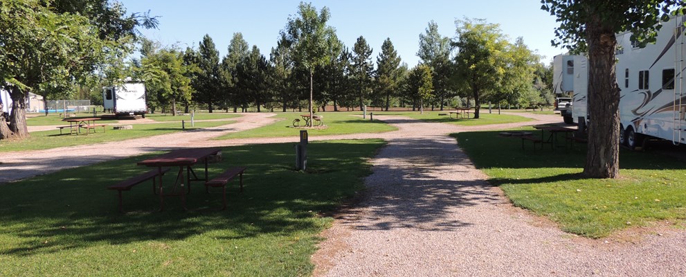 All of our sites are level and most have grass and shade.