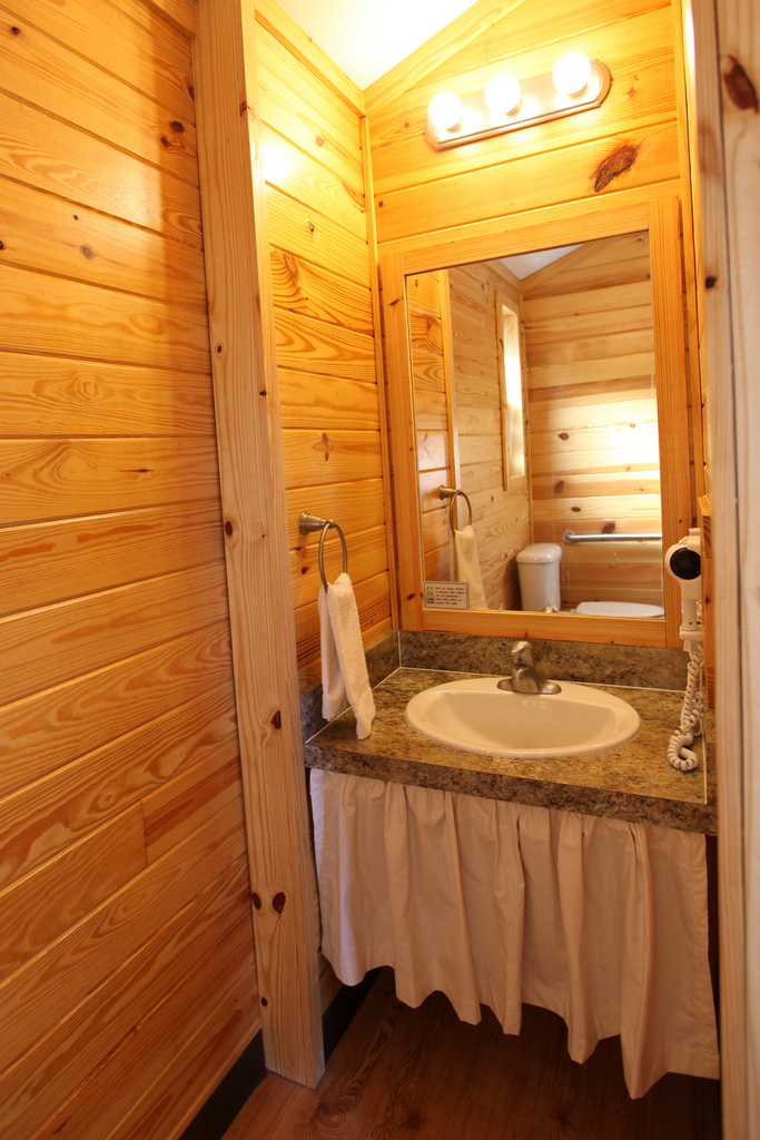 The bathroom is handicap friendly too.