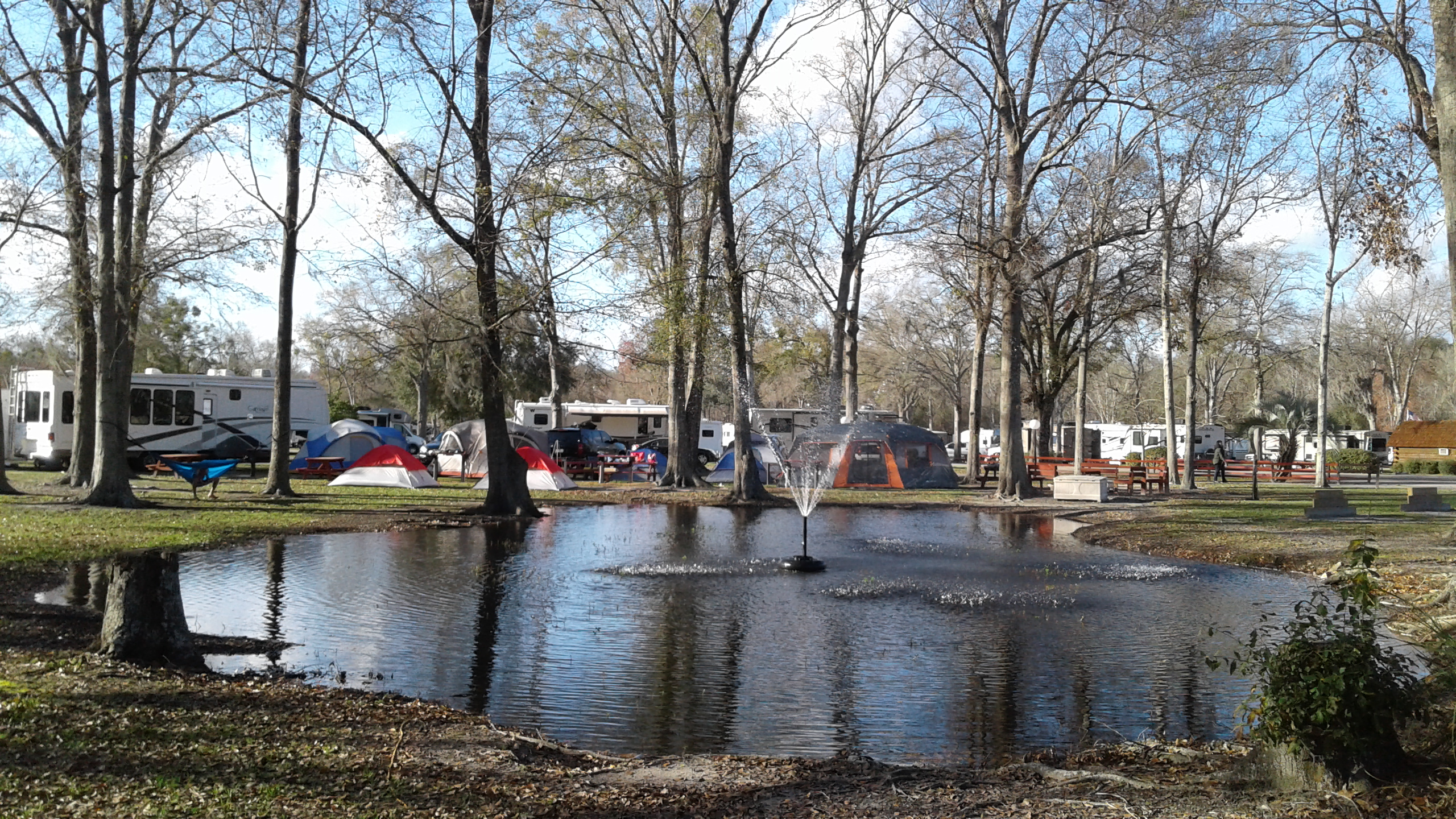 Camp in our beautiful tent sites, water and electric, Fire Pit included