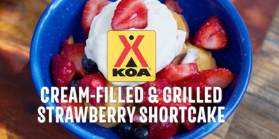 Cream-filled grilled Strawberry shortcake