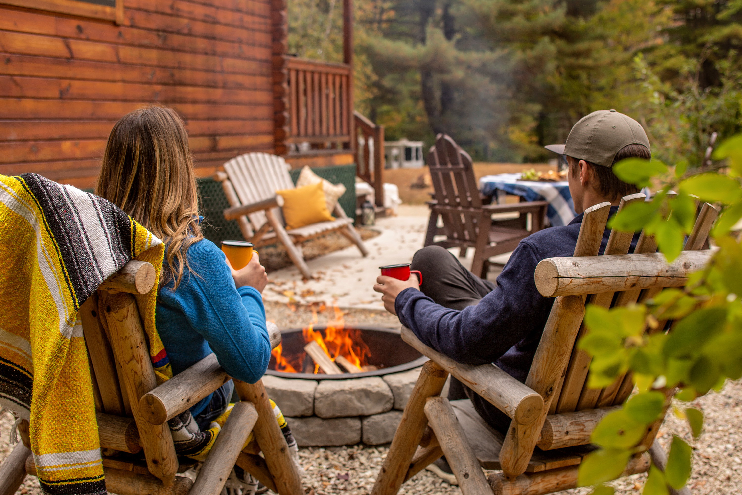Deluxe Camping Cabins Firepit