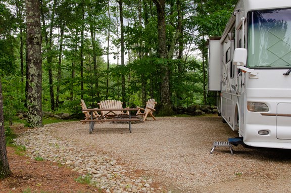 We have spacious RV sites with amenities like fire pits and extra seating