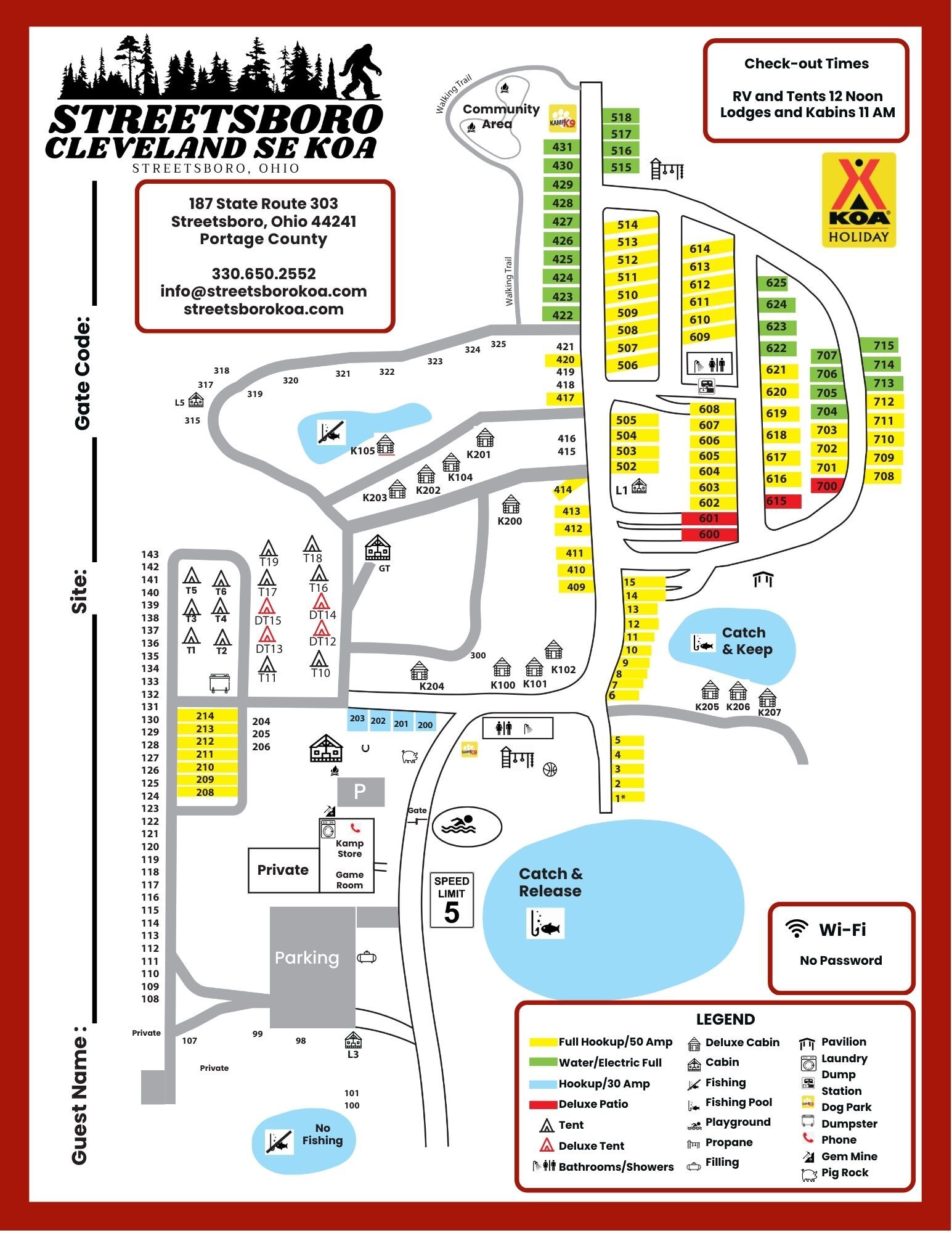 Campground Site Map