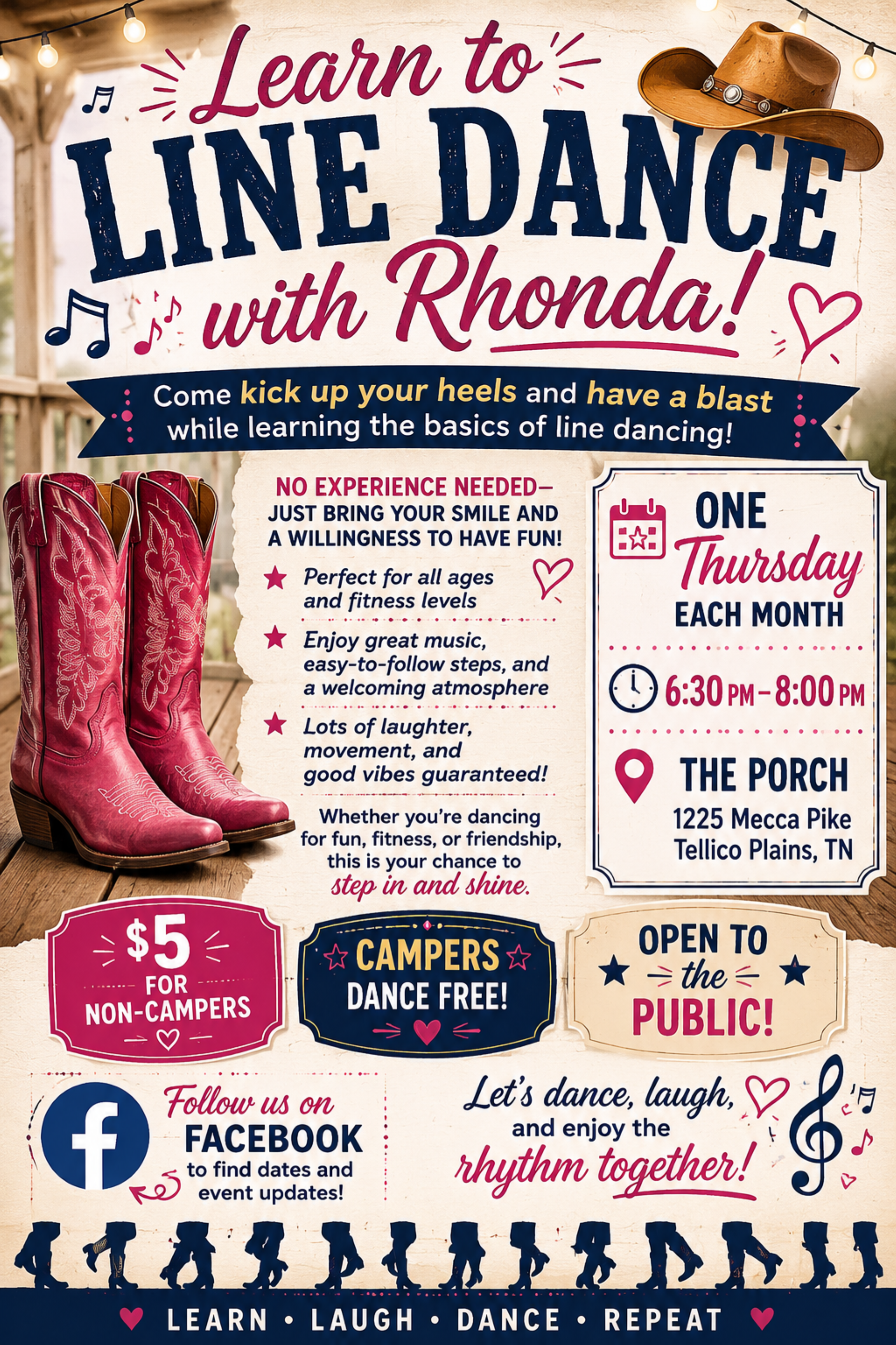 Learn to Line Dance At The PORCH Photo