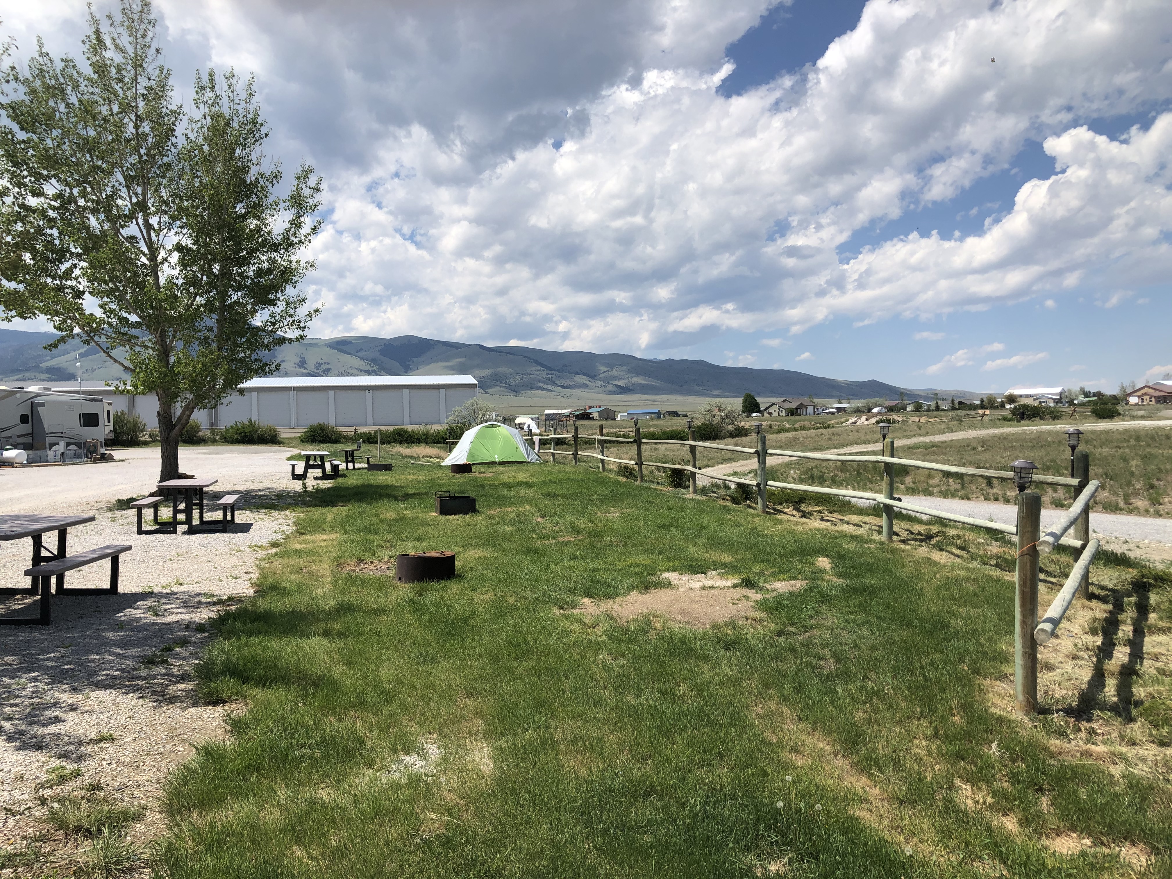 Tent sites have grass and a view!