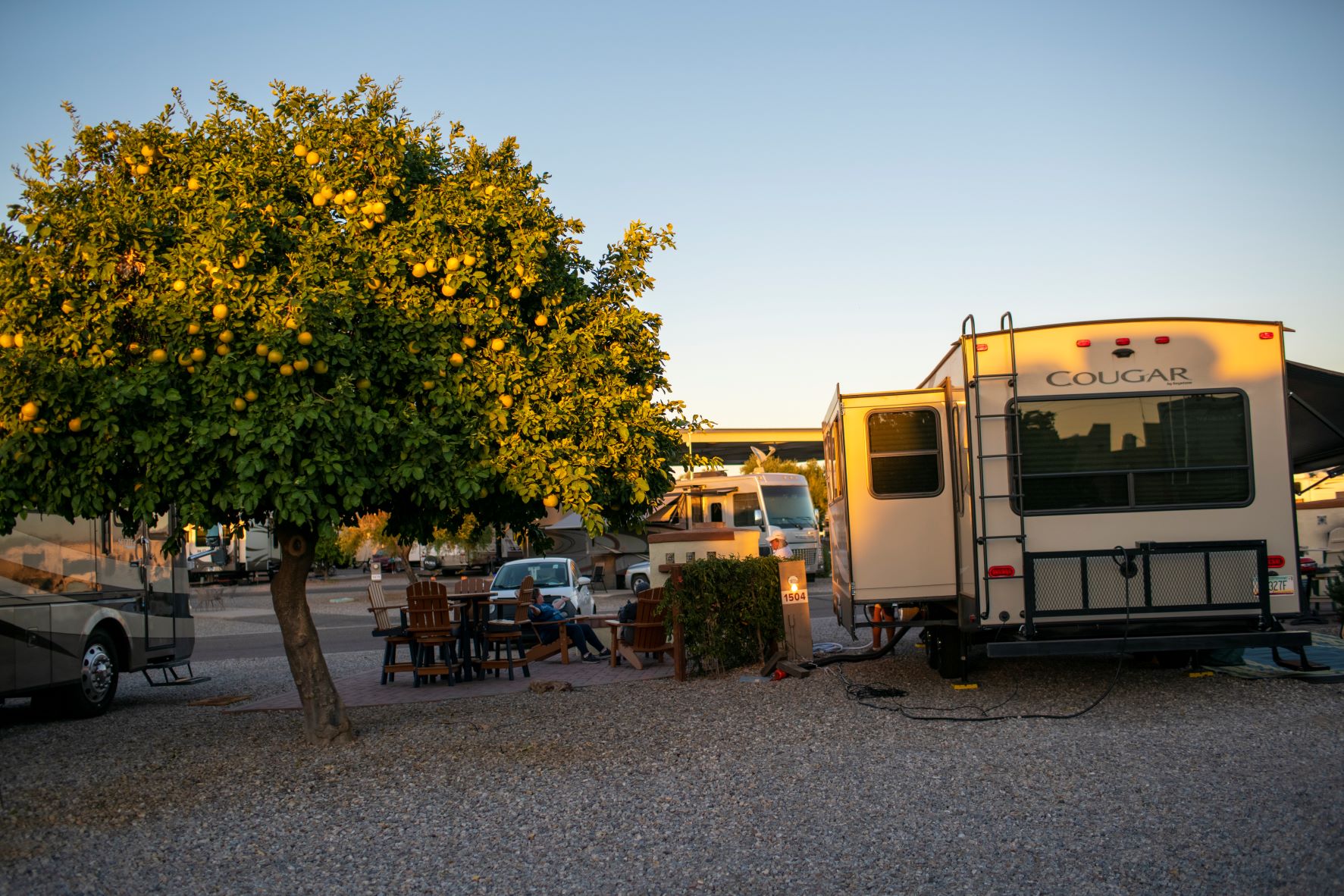 RV - Pull-thru fireplace site