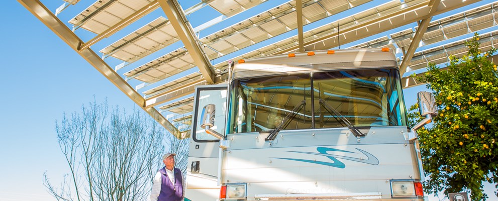 shaded RV