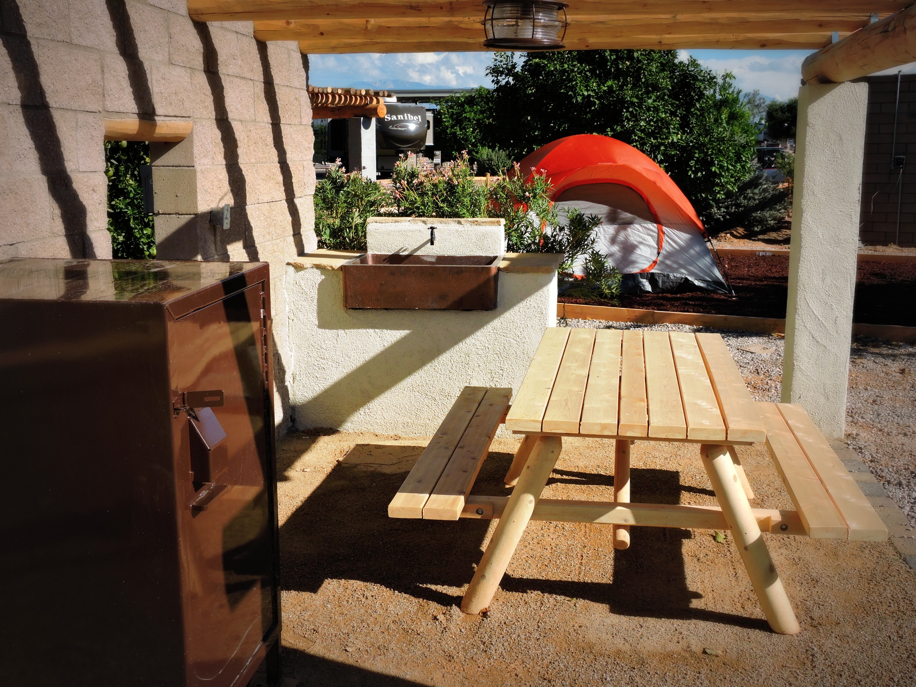 Lock boxes and shaded patios